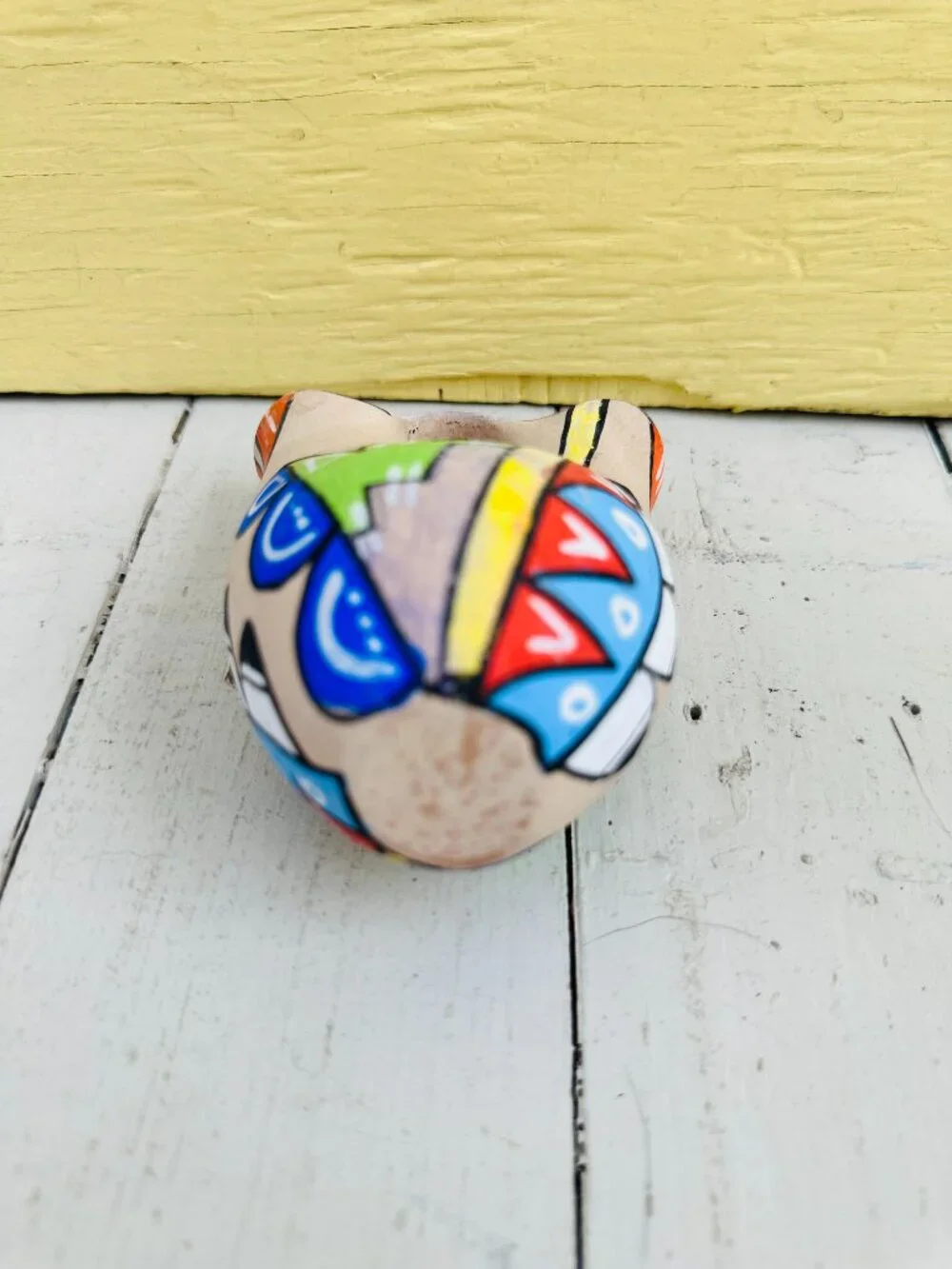 Vintage 60s Hand-Painted Jemez Pueblo pottery wedding vase, geometric designs - Picture 9 of 11
